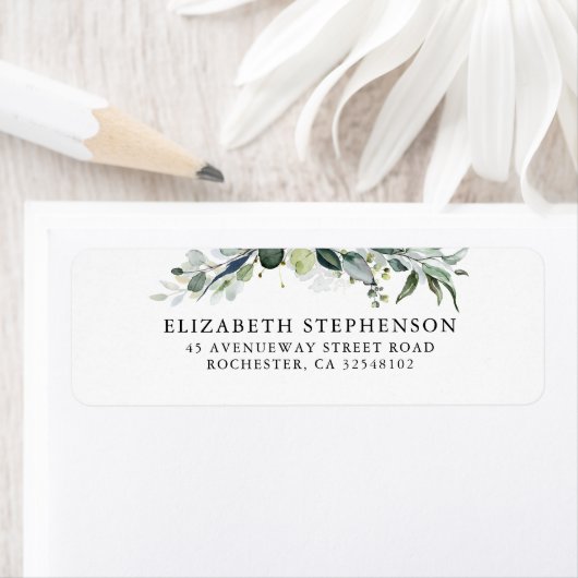 Groen en Eucalyptus Foliage Elegante bruiloft Etiket (Insitu)