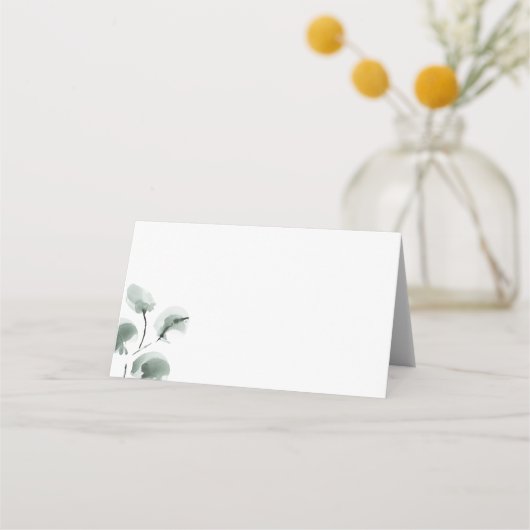 Groen en Eucalyptus Scripted Plaatskaartje (Achterkant)