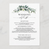 Groen en Eucalyptus Trouwinformatie Gast Informatiekaartje (Voorkant)
