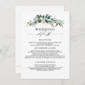 Groen en Eucalyptus Trouwinformatie Gast Informatiekaartje (Voorkant / Achterkant)