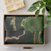 Groen en Faux Gold Glitter Marble Agate Tissuepapier (Geschenk)