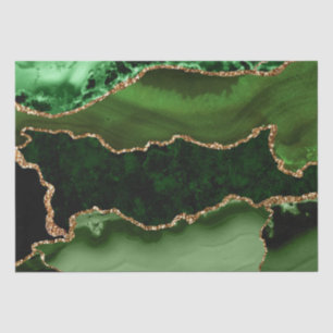 Groen en Faux Gold Glitter Marble Agate Tissuepapier
