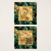 Groen en Faux Gold Monstera verlaat Visitekaartje (Voorkant /achterkant)