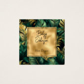 Groen en Faux Gold Monstera verlaat Visitekaartje (Voorkant)
