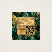 Groen en Faux Gold Monstera verlaat Visitekaartje (Achterkant)