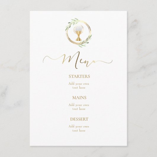 groen en faux goud Menu (Voorkant)
