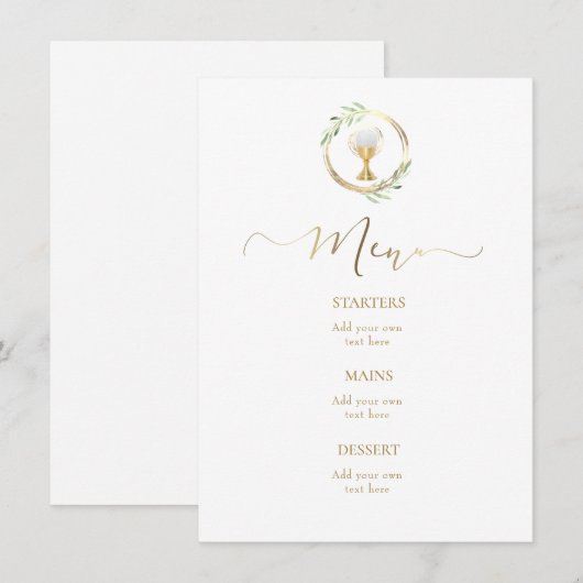 groen en faux goud Menu (Voorkant / Achterkant)