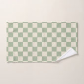Groen en Gebroken Wit Checkerboard Bad Handdoek (Handdoek)