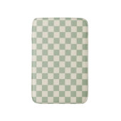 Groen en Gebroken Wit Checkerboard Badmat (Voorkant Verticaal)