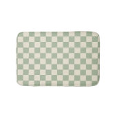 Groen en Gebroken Wit Checkerboard Badmat (Voorkant)