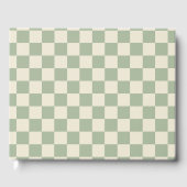 Groen en Gebroken Wit Checkerboard Gastenboek (Voorkant)
