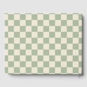 Groen en Gebroken Wit Checkerboard Gastenboek (Achterkant)