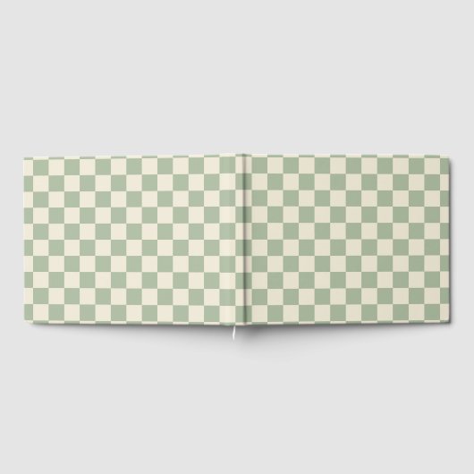 Groen en Gebroken Wit Checkerboard Gastenboek (Volledig)