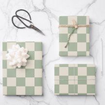 Groen en Gebroken Wit Checkerboard