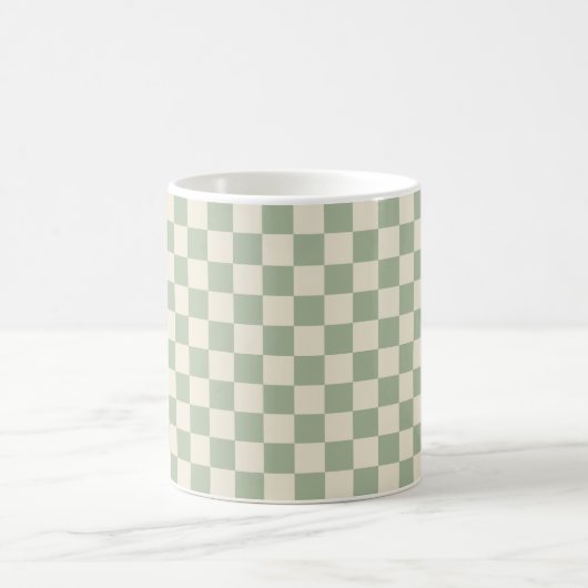 Groen en Gebroken Wit Checkerboard Koffiemok (Center)