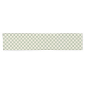 Groen en Gebroken Wit Checkerboard Korte Tafelloper (Horizontaal)