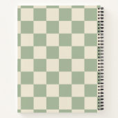 Groen en Gebroken Wit Checkerboard Notitieboek (Achterkant)