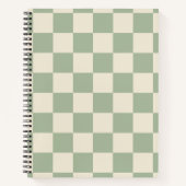 Groen en Gebroken Wit Checkerboard Notitieboek (Voorkant)