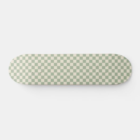 Groen en Gebroken Wit Checkerboard Persoonlijk Skateboard (Horizontaal)