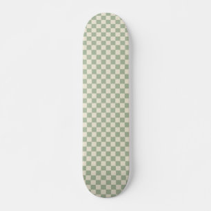 Groen en Gebroken Wit Checkerboard Persoonlijk Skateboard