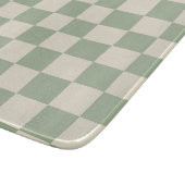 Groen en Gebroken Wit Checkerboard Snijplank (Hoek)