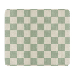 Groen en Gebroken Wit Checkerboard Snijplank
