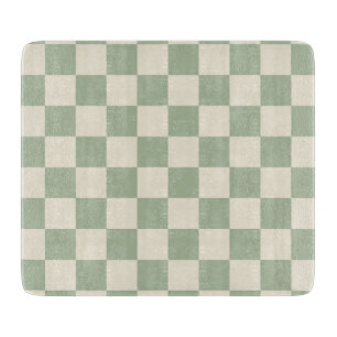 Groen en Gebroken Wit Checkerboard Snijplank