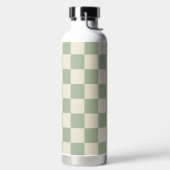 Groen en Gebroken Wit Checkerboard Waterfles (Links)
