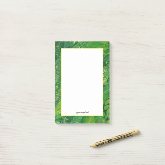 Groen en Geel | Aangepaste 4x6 Post-it® Note (Op bureau)