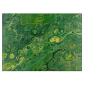 Groen en Geel | Abstract glazen snijvlak Snijplank (Voorkant)