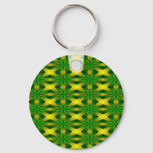 Groen en geel abstract sleutelhanger (Voorkant)