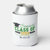 Groen en geel Afstuderen Blikjeskoeler (Blikje Voorkant)