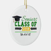 Groen en geel Afstuderen Keramisch Ornament (Rechts)