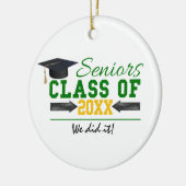 Groen en geel Afstuderen Keramisch Ornament (Links)