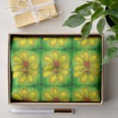 Groen en Geel Aquarel Bloem Tissuepapier (Geschenk)