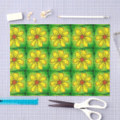 Groen en Geel Aquarel Bloem Tissuepapier (Craft)