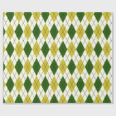 Groen en geel argylepatroon cadeaupapier (Vlak)