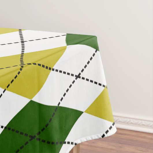 Groen en geel argylepatroon tafelkleed (Voorbeeld)