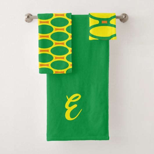 Groen en geel bad handdoek (Insitu)