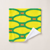 Groen en geel bad handdoek (Wasdoekje)