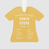 Groen en Geel Baseball Coach Team Jersey Ornament (achterkant)