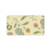 groen en geel bloemmotief etiket (Voorkant)