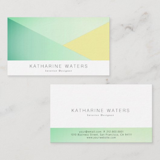 Groen en geel blokkeert het moderne Visitekaartje (Voorkant / Achterkant)