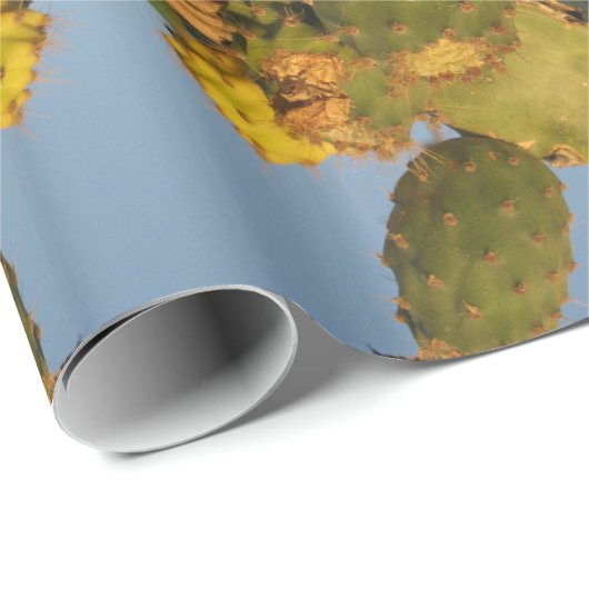 Groen en geel Cactus Glossy Wrapping Paper Cadeaupapier (Rol Hoek)