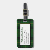 Groen en Geel Clan MacArthur Pset Bagagelabel (Voorkant verticaal)