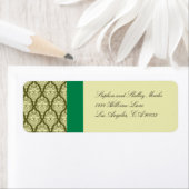 Groen en Geel Damask Wedding Labels (Insitu)