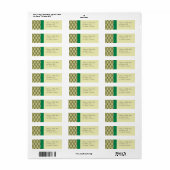 Groen en Geel Damask Wedding Labels (Full Sheet)