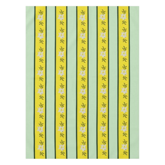 Groen en Geel Edelweiss Striped Tafelkleed (Voorkant)