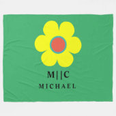 Groen en Geel Eenvoudig Modern Fleece Deken (Voorkant (Horizontaal))