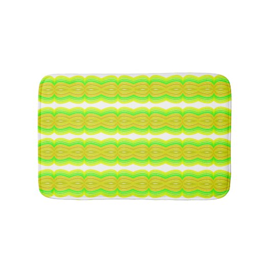 Groen en Geel Figuur Acht Lint Patroon Art Badmat (Voorkant)